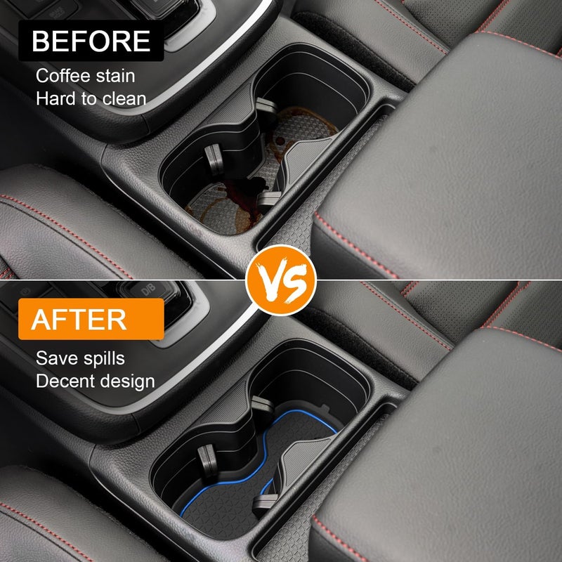 KENTUTO for Honda CRV Accessories 2023 2024 2025 2026 3D Cup Holder Center Console Liner Inserts Silicone Anti-dust Mat Pad Interior Decoration (2 Pcs, Blue Trim) - Image 4